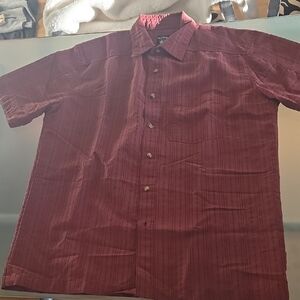 Kuhl Men's Short Sleeve Button-Up Shirt - Burgundy Stripe